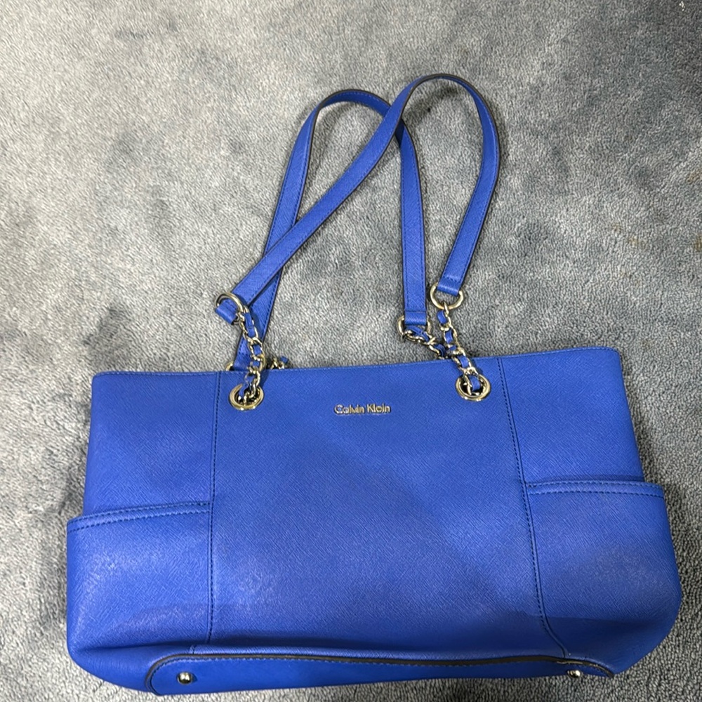 Calvin Klein - Blue Textured Tote Bag